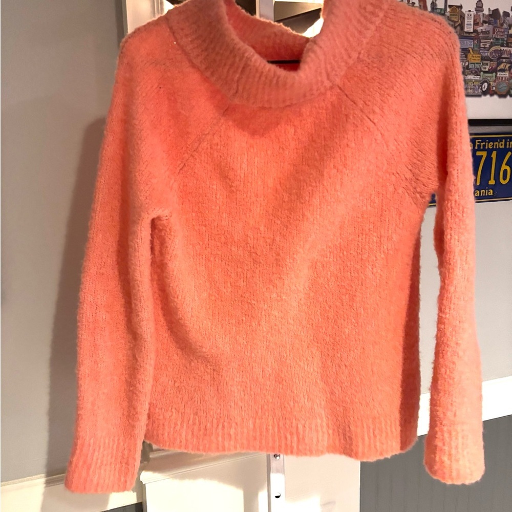 Anthropologie Moth Boucle Mock Neck Chunky Sweater Wool Alpaca Blend